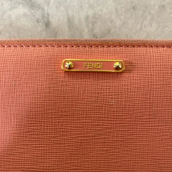 Fendi Vitello Elite Zip-Around Wallet